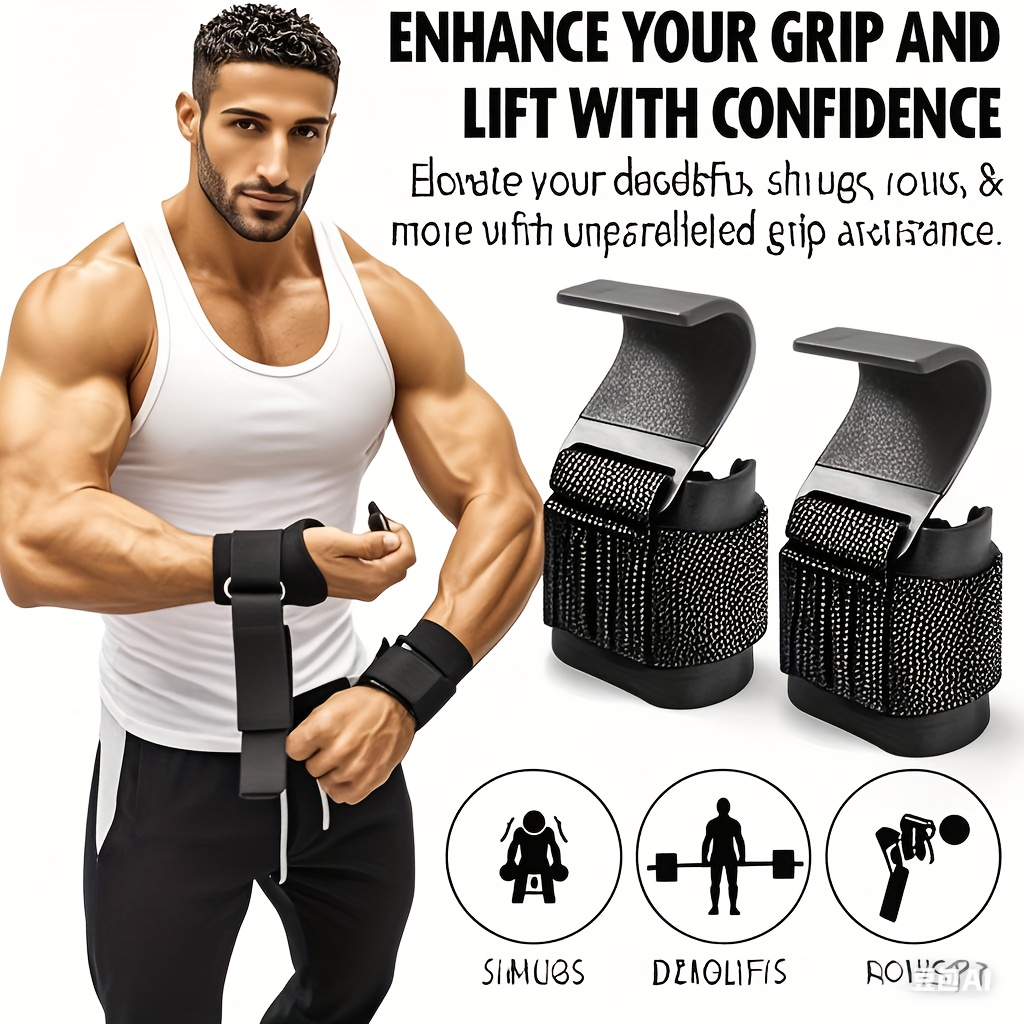 Weight Lifting Hook Grips With - Wrist Wraps Weightlifting Support ulasan dan harga