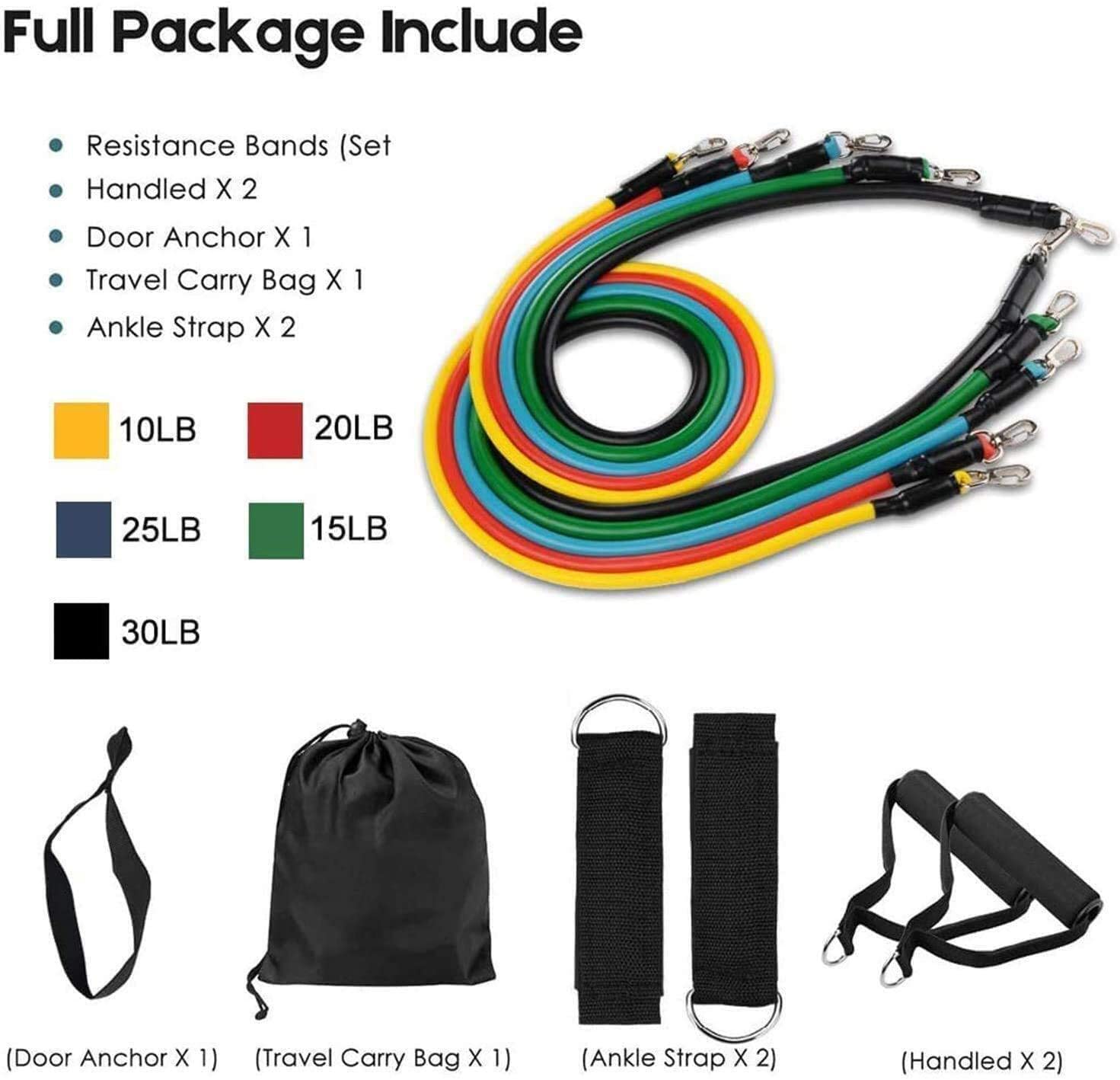 Resistance Band Set with Door  - Pilates Bar Kit With Resistance Bands ulasan dan harga