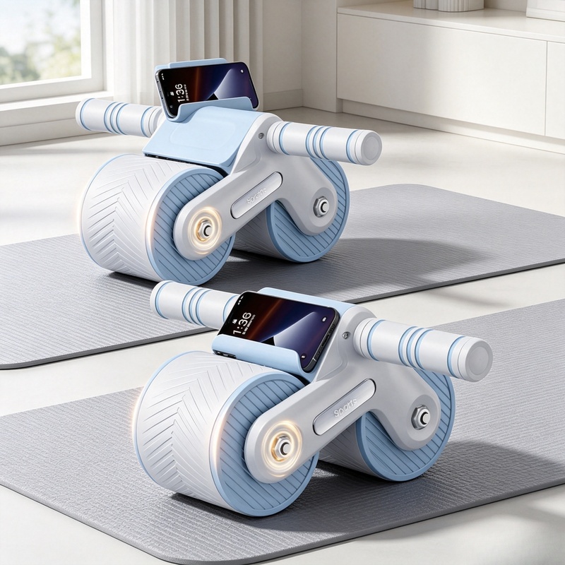 Auto-Rebound Double-Wheel Ab R - Ab Roller Wheel With Elbow Support ulasan dan harga