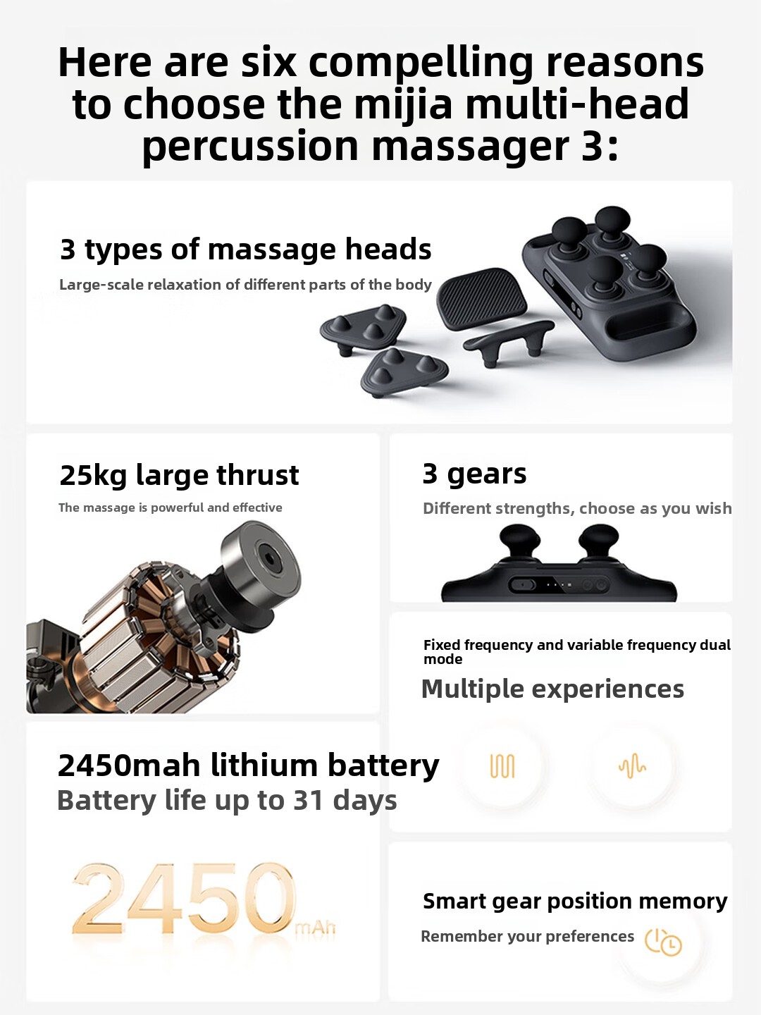 Mijia Multi‑Head Massage Gun 3 - Electric Massage Gun Deep Tissue ulasan dan harga