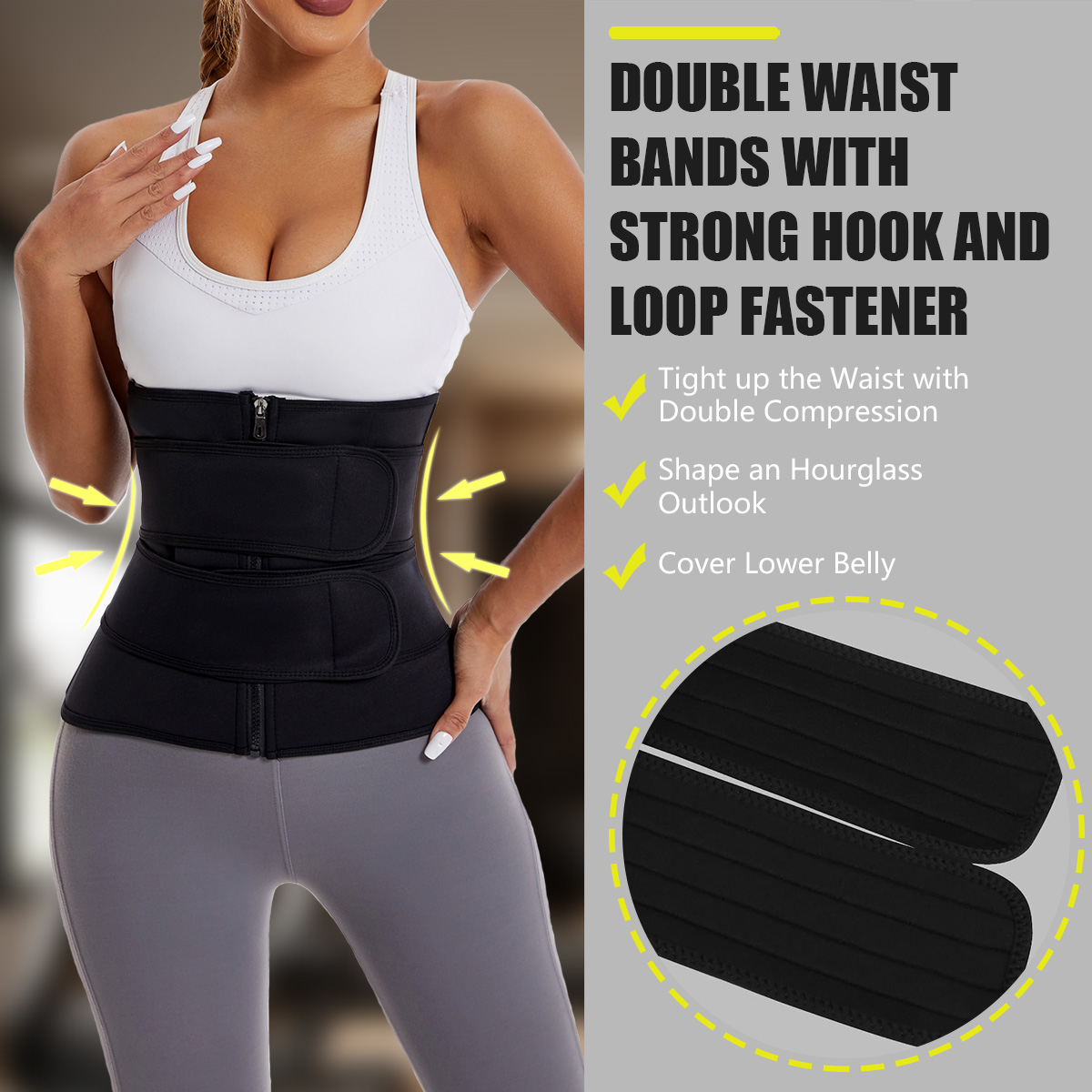 Women Waist Trainer Belt Doubl - Sweat Waist Trainer Belt Neoprene ulasan dan harga