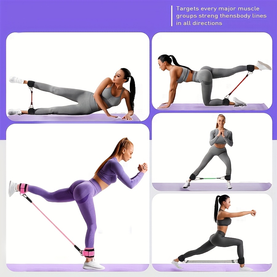 5Pcs Ankle Resistance Bands,An - Pilates Bar Kit With Resistance Bands ulasan dan harga