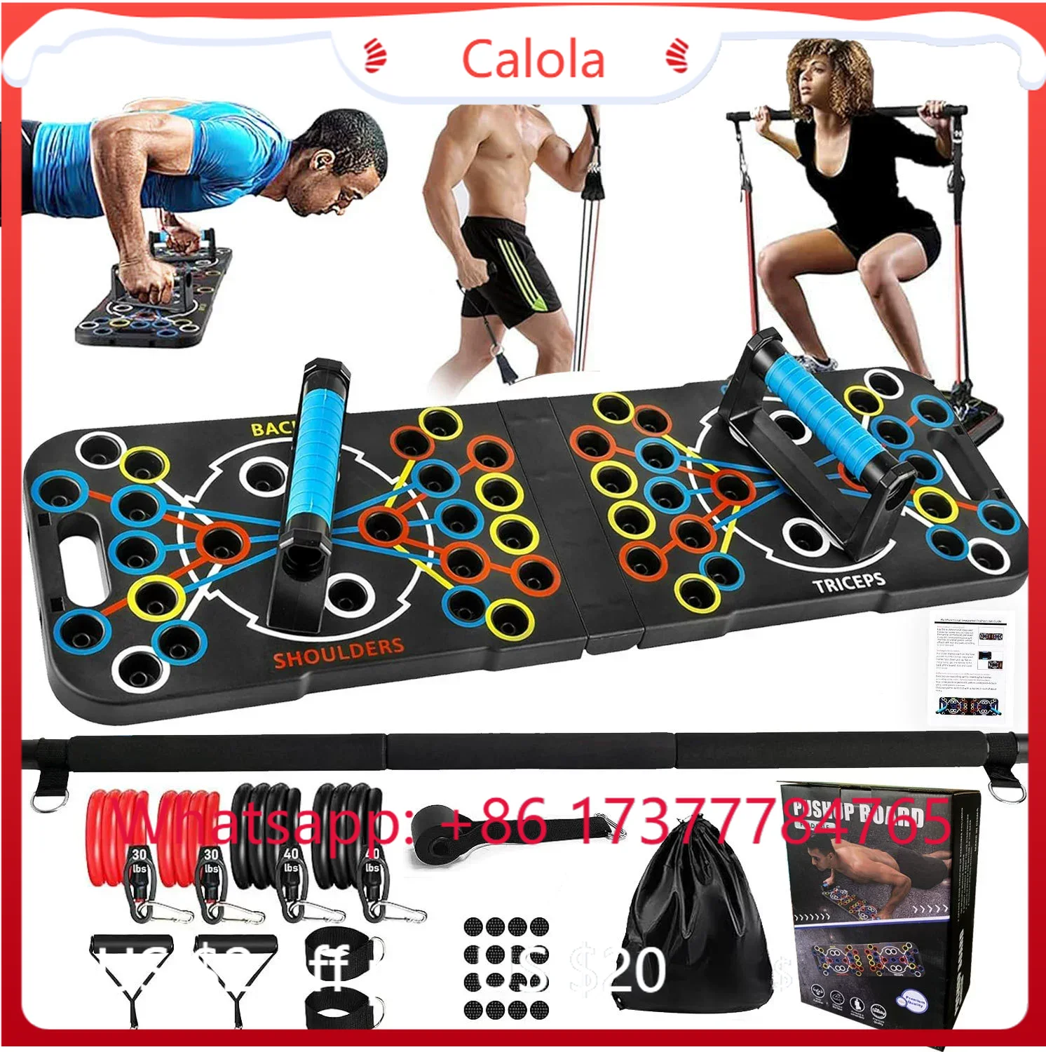 Multifunctional Push Up Board  - Pilates Bar Kit With Resistance Bands ulasan dan harga