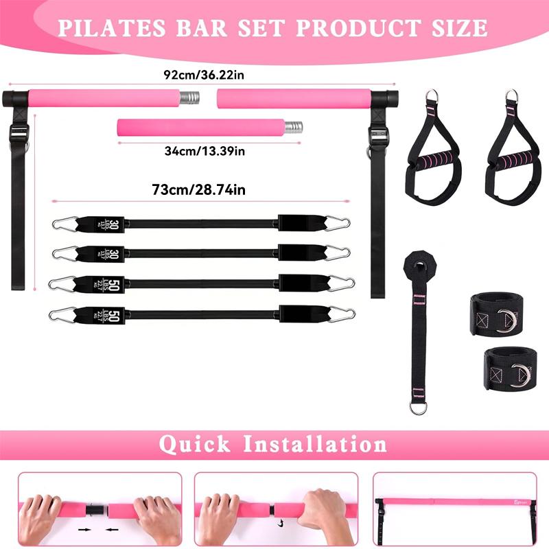 Multifunctional Pilates Bar Ki - Pilates Bar Kit With Resistance Bands ulasan dan harga