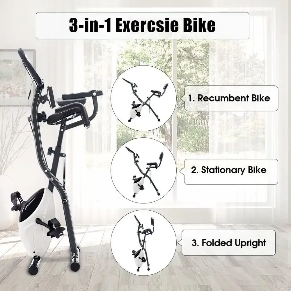2-in-1 Recumbent & Upright Exe - Exercise Bike Magnetic Resistance ulasan dan harga