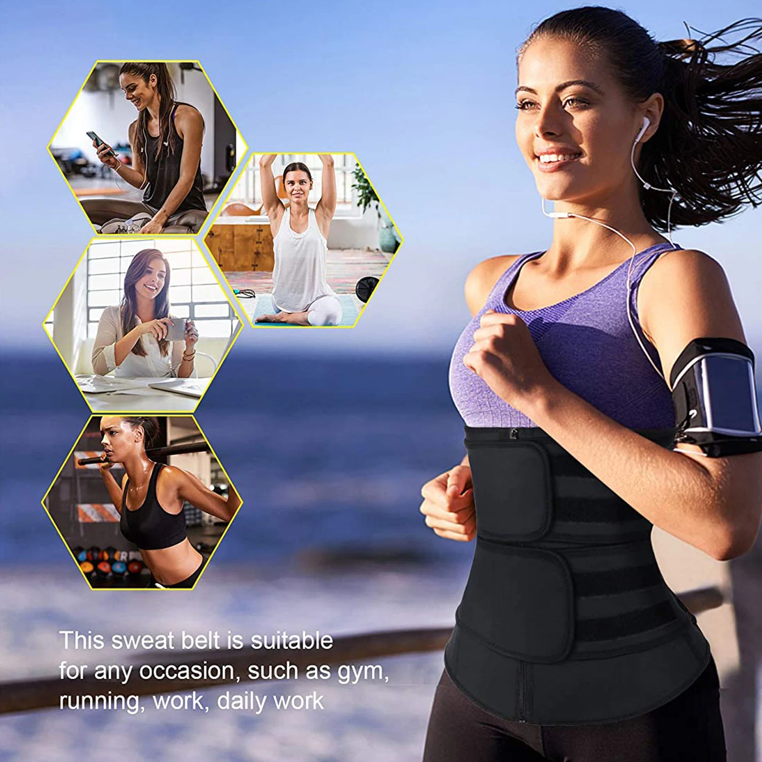 Neopren Waist Trainer Workout  - Sweat Waist Trainer Belt Neoprene ulasan dan harga