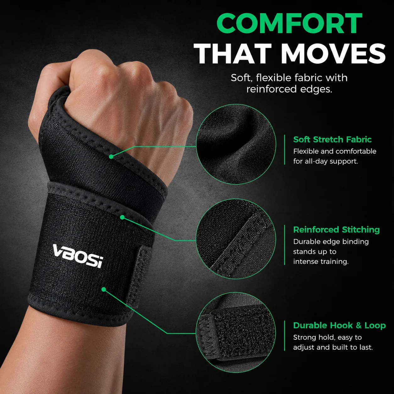 VBSOi Adjustable Wrist Support - Wrist Wraps Weightlifting Support ulasan dan harga
