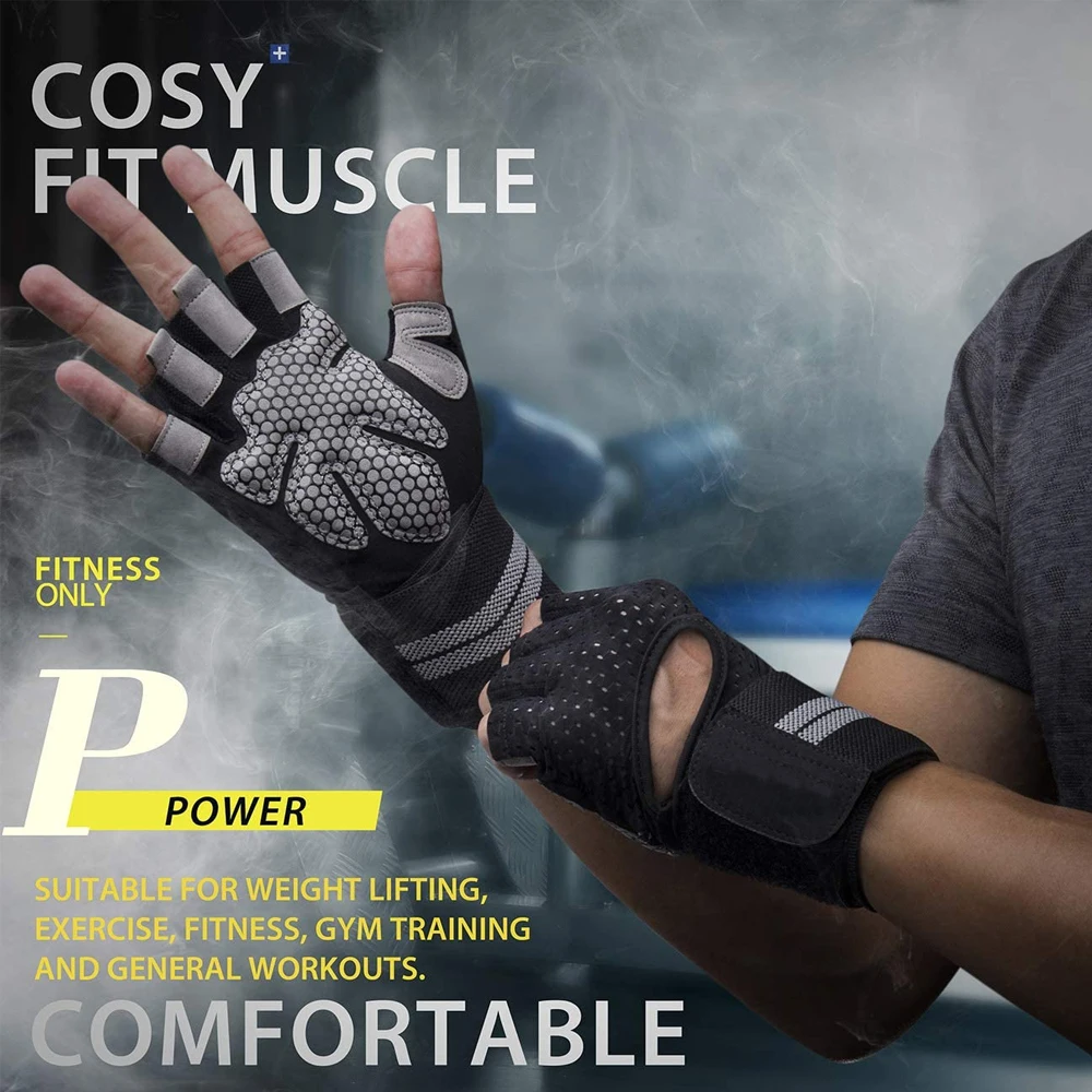 1Pair Half Finger Gym Fitness  - Wrist Wraps Weightlifting Support ulasan dan harga